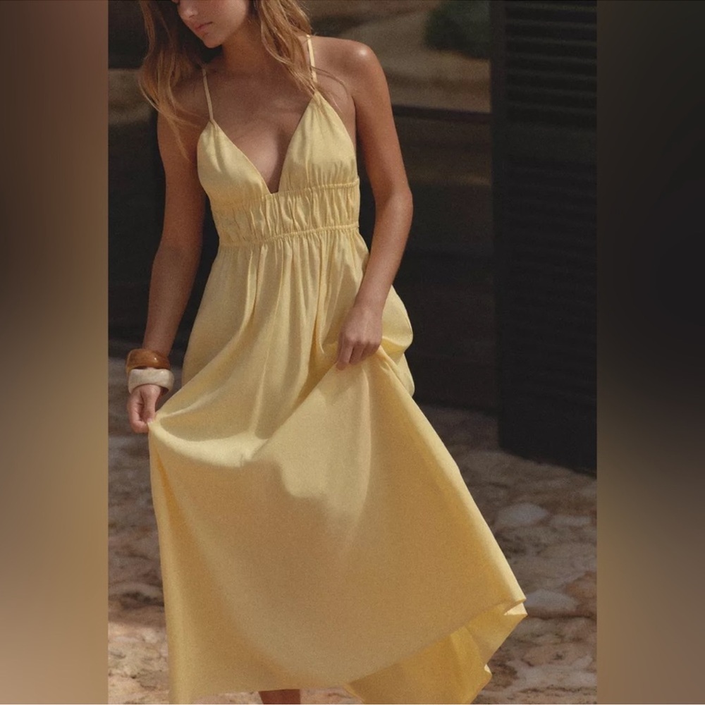 Zara Yellow High Low Dress